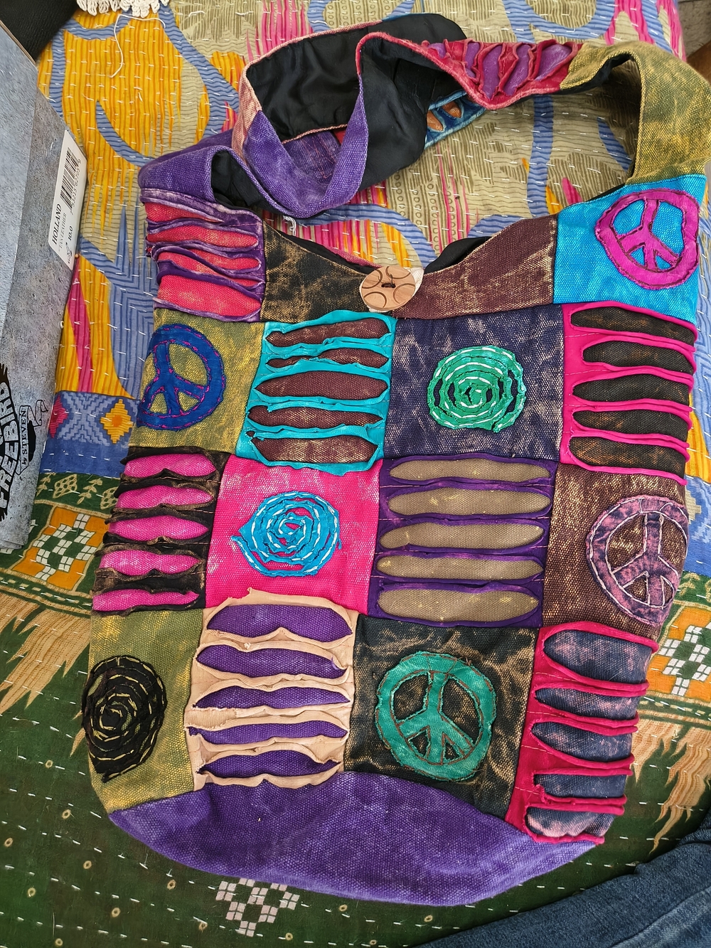 Bohemian Patchwork Hobo Bag in Multicolor